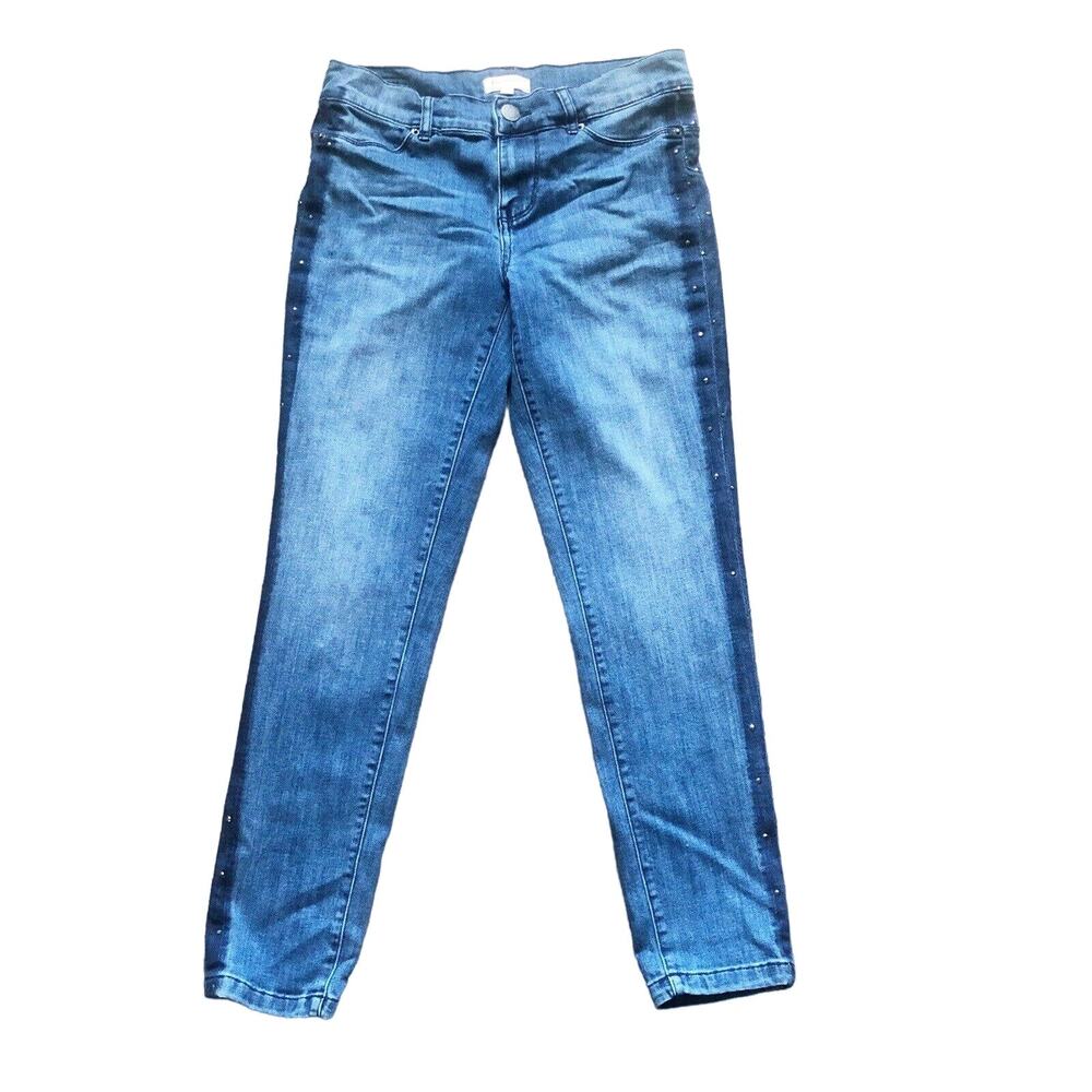 Juicy Couture Womens Sz 2 Dark Blue Studded Skinny Mid Rise Stretch Denim Jeans